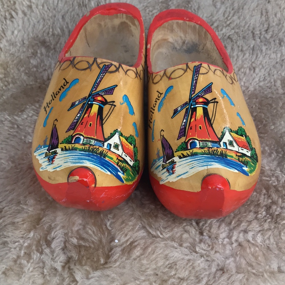 Holland Painted Wooden Clogs